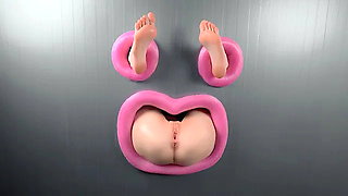 Gloryhole Fuck that Ass Through the Wall until Her Foot Shake