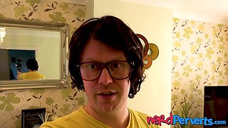 Hot shower ends with British gal Gina Parker sucking dick