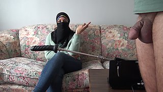 Egyptian Wife Humiliates Husband and Bought a Fucking Machine - Real Arab Cuckold Couple