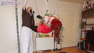 Girl Tied Up And Suspended - Shibari Play Session