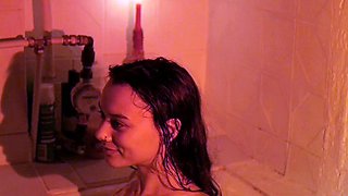 SMALL TIT BRUNETTE TATTOOED TEEN GIRLFRIEND CAUGHT IN SHOWER