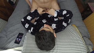 Handjob and Cum Mouthful Before Bed