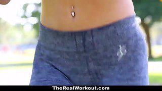 Therealworkout - hot exercise teen (Aubrey Rose) nailed after sesh