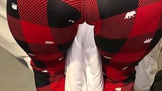 Melove Sexy Butt in Tight Red & Black Pants