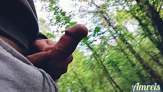 Need a place to cum! Part 8. Walk, piss, jerk off, orgasm and cum in the big forest