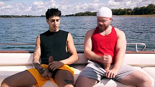 Angel Elias and Marcus McNeil masturbating