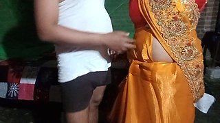 Brother-in-law Raised Sister-in-law in Saree.