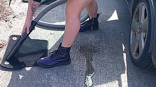 Car Cleaning Outdoor Pee