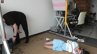 Chinese bondage in white socks