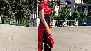 Euro amateur outdoor masturbation