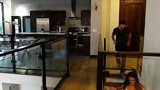 Hot brunette foot fetish play