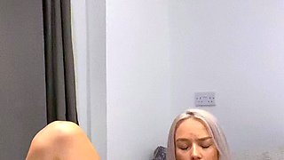 Blonde tight pussy babe solo toy fun in glamour masturbation