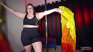 Thick BBW Try-on Haul Wiith 5 Tight Gym Shorts Hugging Juicy Ass, Dirty Talk, Stripteases and Naughty Dance