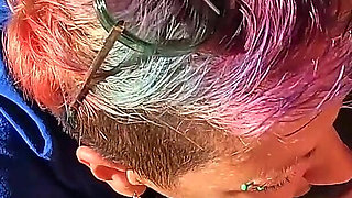 Outdoor Ball Sucking Blowjob with Cum in Mouth in the Garden