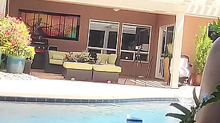 Sexy Blonde Gets Facial in the Pool