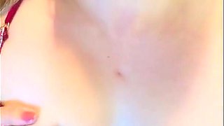 Juicy Red Lips Wrap a Cigarette, Playing with Tits