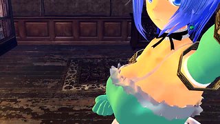 Hentai redhead gives blowjob and having sex