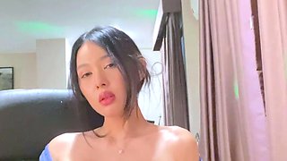 Glamour babe with big boobs masturbates in lingerie