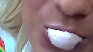 Horny teacher cums in student's mouth