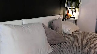 Cute curly brunette solo webcam masturbation
