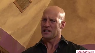 Teen babysitter Rose Red gets anal fucked hard by older guy