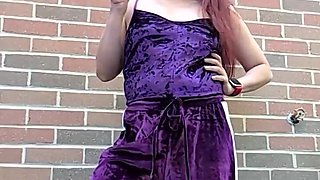 Morning Smoke in My Purple Velour Outfit