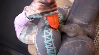 Alternative girl takes a hard anal pounding with toys, dick, and machine