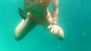Snorkel Slut in Paradise - Underwater Flash & Naughty Tease