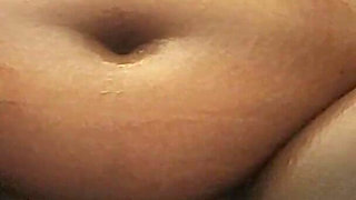 Legs Wide Open Oiling My Big Belly Stimulating My Clit with Electric Toothbrush