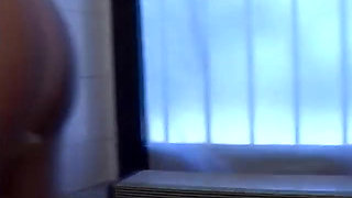 Pissing, anal masturbation in amateur lavatory video