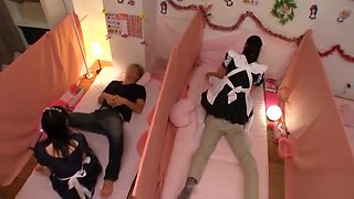 Sexy Japanese AV Model is a horny maid in cosplay sex