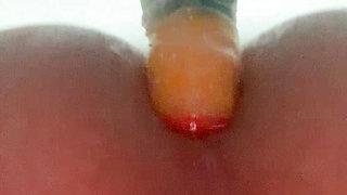 Teen boy first anal doggy dildo fuck