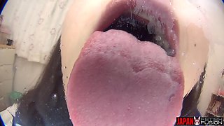 Yuka Asami Licks Your Face with Her Wet, Drooling Tongue. Open Your Mouth... Her Spit Is Yours Now. Virtual Kisses in POV.