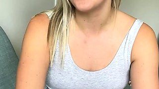 Sexy small titted blonde gf tries out anal sex on home video