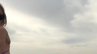 Beach Yoga in Bikini Top