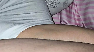 Step mom hand slip under step son underwear touching his dick