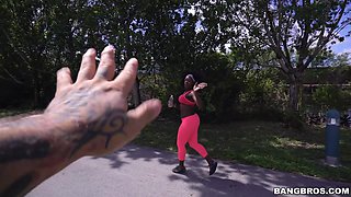 Giant Black Booty Rides The Bus