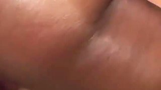 Big ass ebony babe gets pussy fucked by her lover's big rod