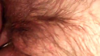 Cumshot in Grandma`s Hairy Pussy, Creampie