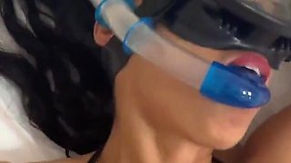 Let me try on the snorkel And maybe your cock