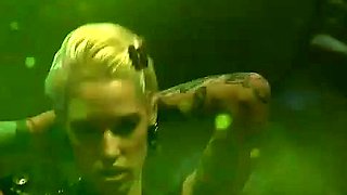 tattooed fisting babes on porn stage