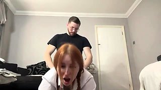After school hardcore sex lesson for slutty redhead stepsis