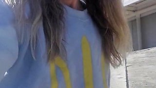 Locked out in a Thong