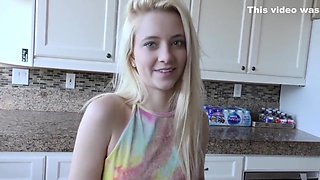 Riley Star - Watch Cute Blonde Teen 18+ Hop Up On Her Stepdaddies Cock