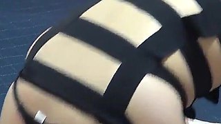 Night Workout in Sexy Mini Dress and Thong G-string Panties, Natural Tits Japanese Girl Akane Iruma