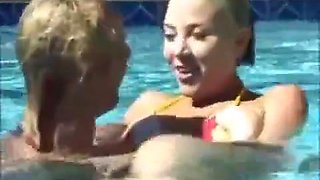 Public pool underwater 3some: Blowjob, Amateur  Hardcore Porn