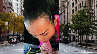 Thai MILF big cock car blowjob in public