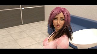 Futanari fuck girl, helping, big cock futanari