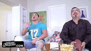 Wondrous brazilian seduces her big stepbrother in front of their step-dad while observing the finals