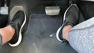 Pedal Pumping in Tennis Shoes by Ivys Feet